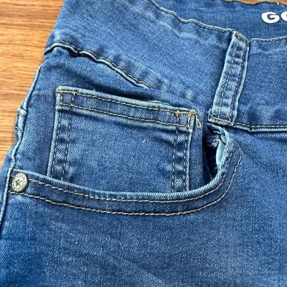Gogo Jeans High Waisted Denim Blue Jean Shorts | Junior Size 13